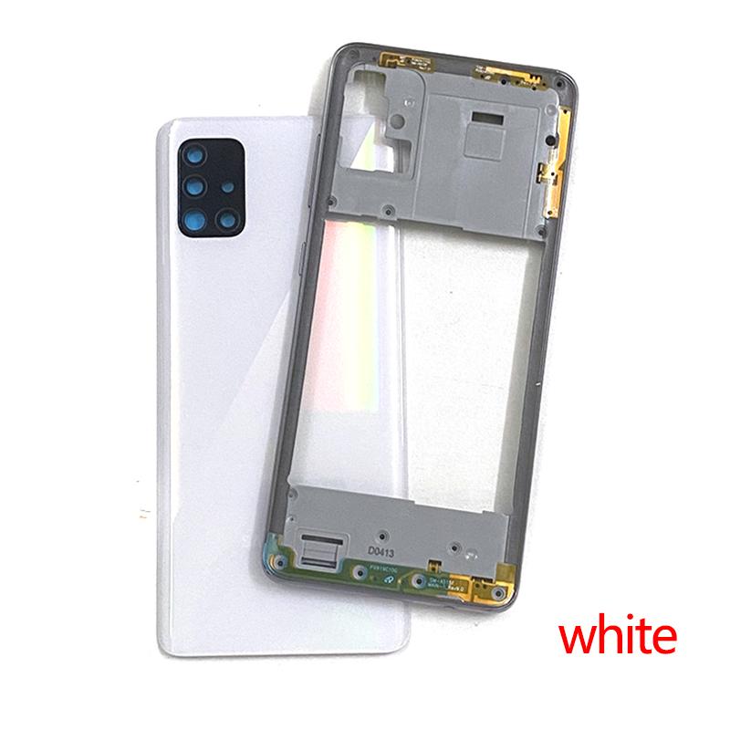Für Samsung Galaxy A51 A515 A515F A515FN A515X Gehäuse Mittelrahmen Abdeckung Akku Rückseite Rückkamera Linse Logo