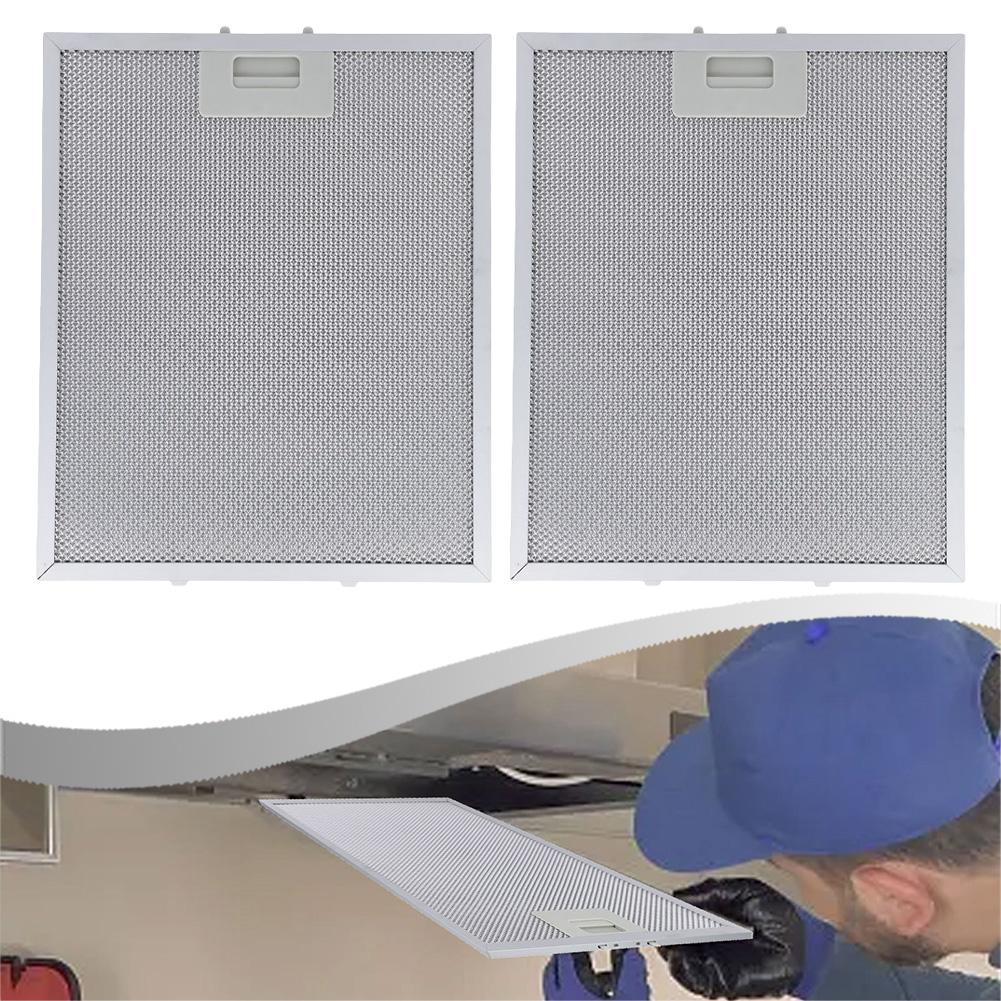 2pcs 325x340x9mm Aluminum Cooker Hood Filters Metal Mesh Extractor Vent Filter For Kitchen Range Hood Vents