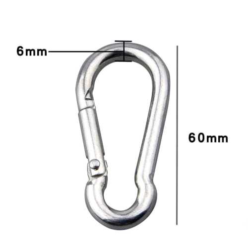 Itisyou Stainless Steel Spring Hooks Carabiner Hooks 6cm Pack of 20