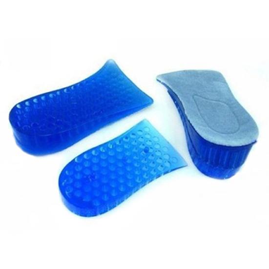 Unisex Silicone Lift Height Increase Double Layers Shoe Insoles Heel Insert Pad