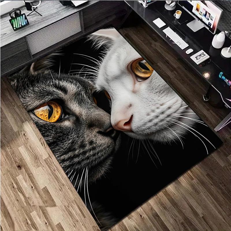 1 Stück Teppich mit Katzenmuster - Heimdekoration Teppich für Wohnzimmer Schlafzimmer Bodenbelag Computerstuhl Bereichsteppich