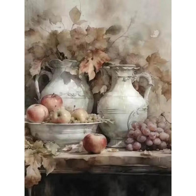 Diy Diamond Painting New Collection Vintage Guava Fig Fruit Still Life Vase Full Rhinestone Embroidery Mosaic Picture Wall Decor