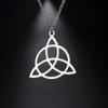 Lemegeton Wikinger Triquetra Keltisches Knotenmuster Symbol Halskette für Damen Schlüsselbein Kette Amulett Doppellagig Choker Anhänger Schmuck Geschenk