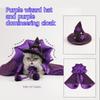 Funny Star Cat Witch Cloak Cloth Purple Halloween Pet Witch Cloth Soft Witch Hat Dog Cats Witch Costume Cosplay Halloween Party