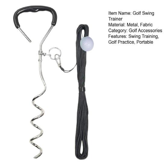 Golf Training Tools for Drivers Irons Golf Swing Training Aid 50ft Rope of Ball Flight Feedback for Beginners to Practice Swing in Backyard