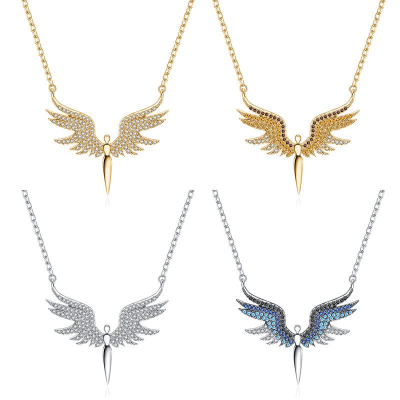 Beautiful Steel Titanium Angel Wings Necklace For Women Perfect For Gifts Travel