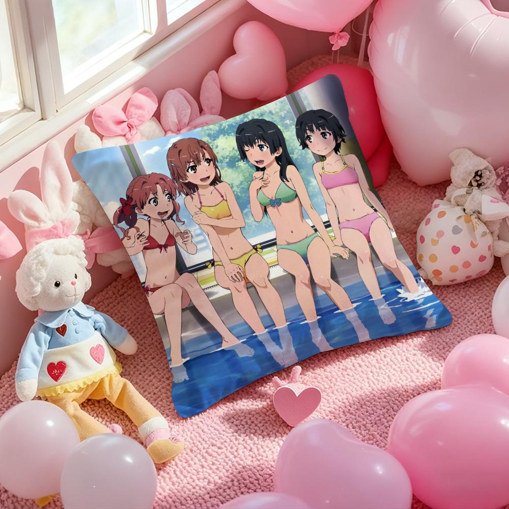 A Certain Scientific Railgun Cushion Cover Pattern Printed Pillowcase for Living Room Sofa Cushion Cover & Bedroom Decor
