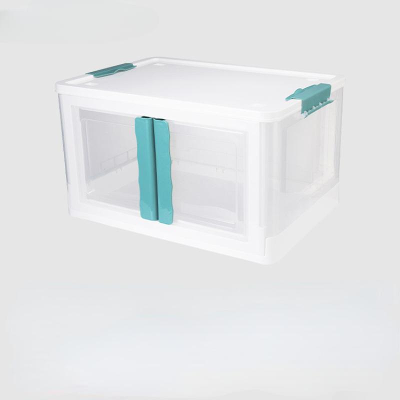Foldable Plastic Storage Box with Lid for Home Closet Organization and Toy Storage