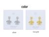S925 Silver Floral Rose Stud Earrings with Gold Retention for Women