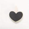 55pcs Heart-Shaped Wooden Chalkboard Clips with Pegs Black Wood Mini Message Board for Notes Labels Wedding Decor Party Supplies