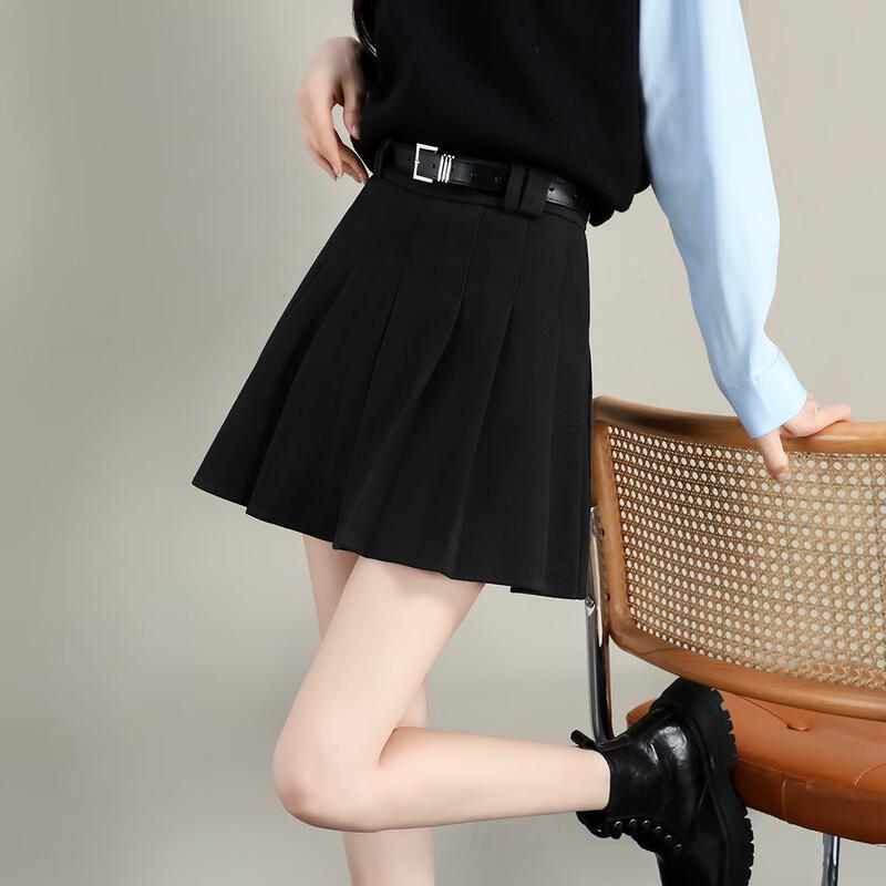 TERRE BLEUE Petite Pleated A-Line Skirt S