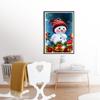 Resin Christmas Snowman Crystal Painting Portable Frameless Round Decorative Wall Hanging Bedroom Living Room Drawing
