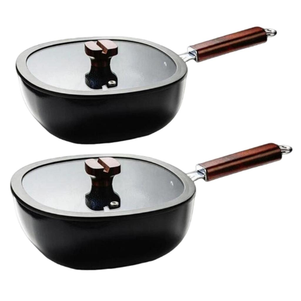Frying Pan Non Stick with Handle Cooking Pot Lightweight Cooker Stockpot Iron Milk Pan for Vegetable Home Household Soup Stew