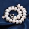 Elegant White 100% Natural Freshwater Pearl Chain & Link Bracelets For Women Fashion Jewelry Heart Clasp,18cm + 4cm Extend Chain
