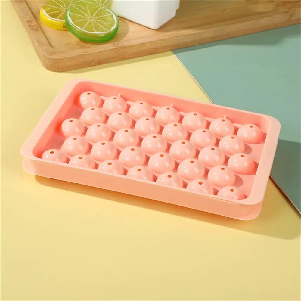 3D 33 Compartment Ice Ball Box Ice Cream Round Ice Cube Tray With Lid Ice Ball Creative Homemade Ice Compartment Ice Cube Model