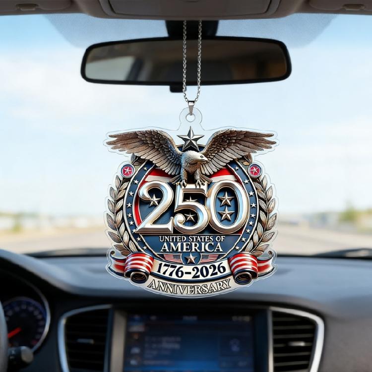 Decorative Acrylic Car Hanging Charm 250th Anniversary Pendant for Vehicle, Home & Office Multifunctional Gift
