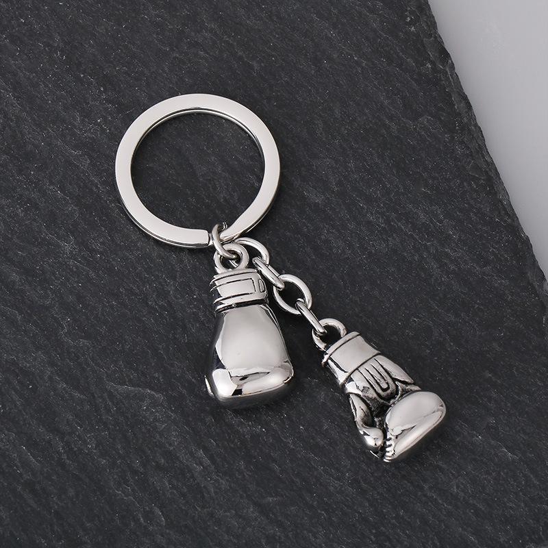 Portachiavi Personalizzato Sacchetto della Fortuna, Regalo Creativo Uomo Donna Acciaio Inossidabile Fitness Sport Pugilato Guantoni Portachiavi