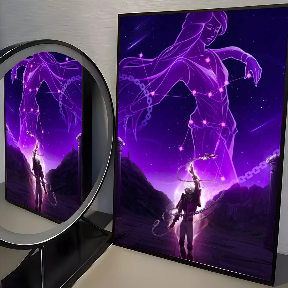 S-Saint Seiya Anime Klasyczny Plakat HD Sztuka Mural Ścienny Plakat Wodoodporny Vintage Nadruk Dekoracja do Wystroju Domu DIY
