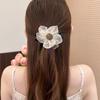 Korean Style Rhinestone Flower Top Knot Claw Clip for Women - 2025 Hairpin Headwear Fashion