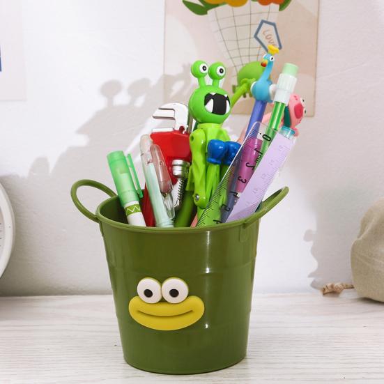 Cartoon Pen Holder Large Capacity Storage Bucket for Pens Pencils Markers Crayons Desktop Storage Box Organizer for Home Office