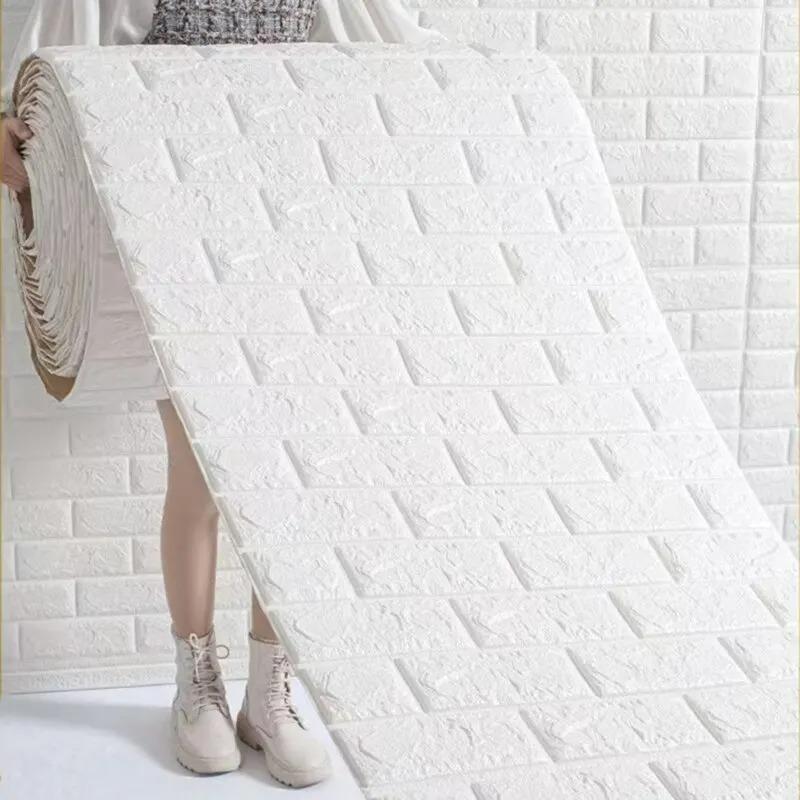 Brick Pattern Wall Sticker Simple  Foam Self-adhesive  3d Wallpaper Sticker Antique Culture Stone Wall Enclosure Wallpaper