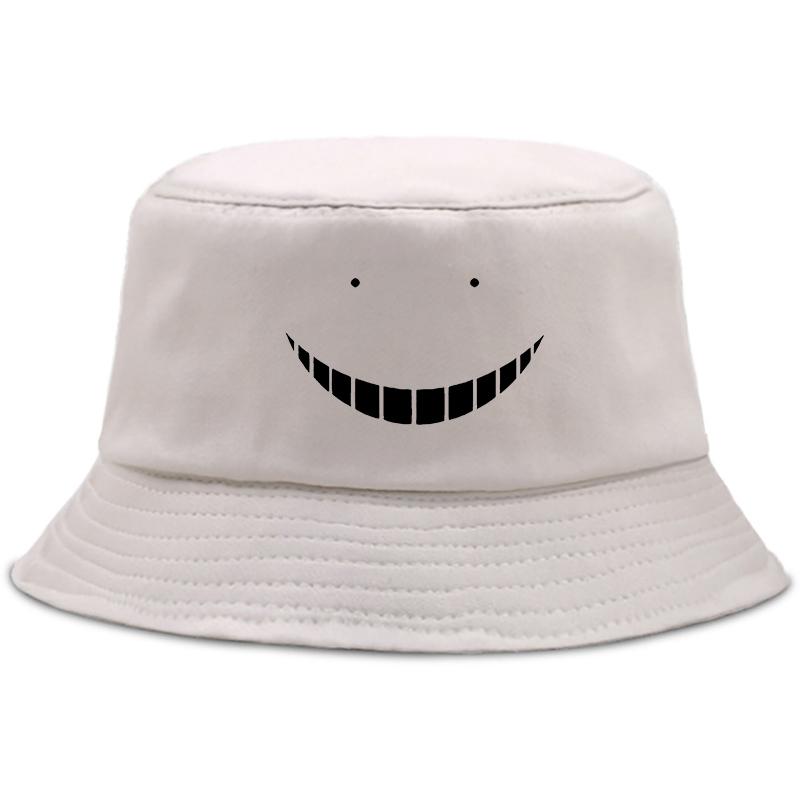 Anime Assassination Classroom Letní klobouk Dámské Unisex Panama Bucket Cap Design Ploché hledí Harajuku Bucket Hat Fisherman Hat