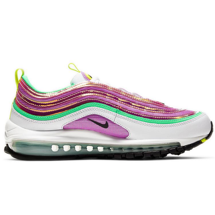 New Nike Air Max 97 White Electro Green Fuchsia Glow Women's CW5591-100