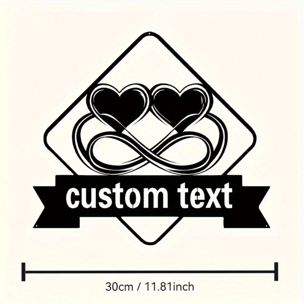 

Personalized Double Heart Infinity Metal Door Sign Sturdy Wall Address Plaque Ideal Valentine Anniversary Home Decor