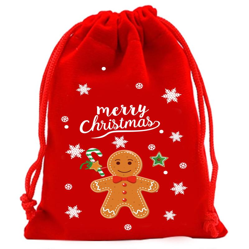 12pcs Christmas Velvet Bags Drawstring Bags Christmas Gift Bags Christmas Eve Apple Bags Red Drawstring Candy Bags