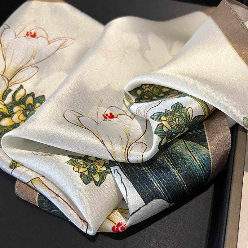 100% Natural Real Silk Scarf Women Shawl Bandana Square Scarves new Kerchief Mulberry Spring Fashion Luxury High Quality Hijab