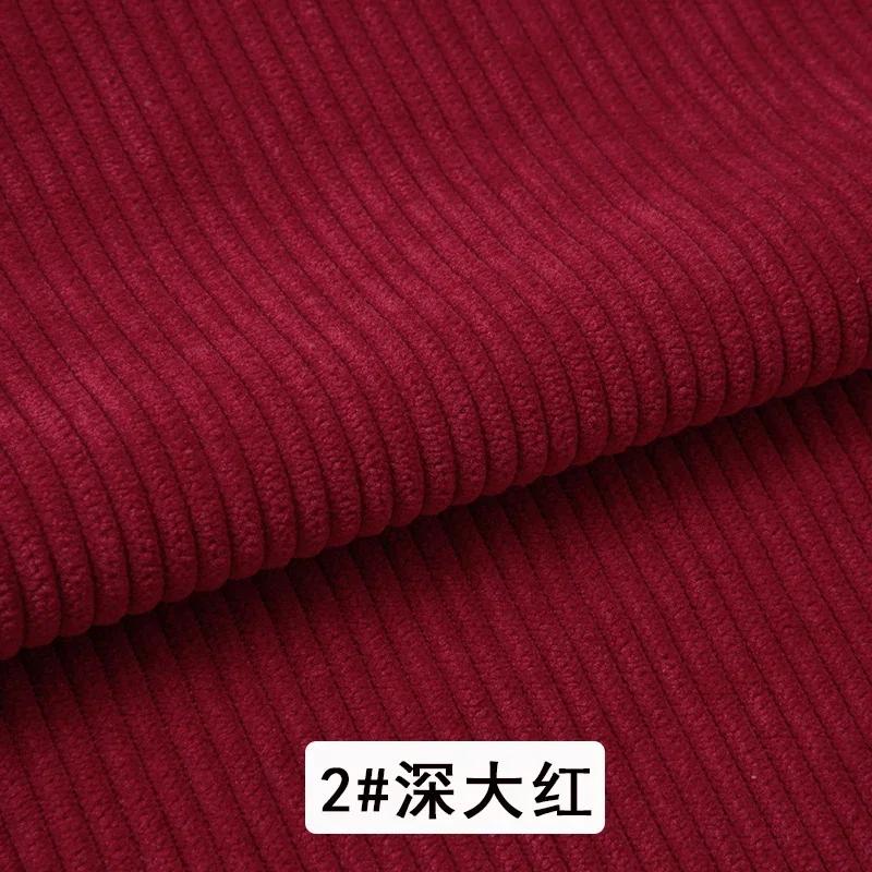 Corduroy Fabric Plain Medium Thick Strip Winter By The Meter for Clothes Bags Pant Shirts Sofa Sewing Soft Cloth Wearable Yellow