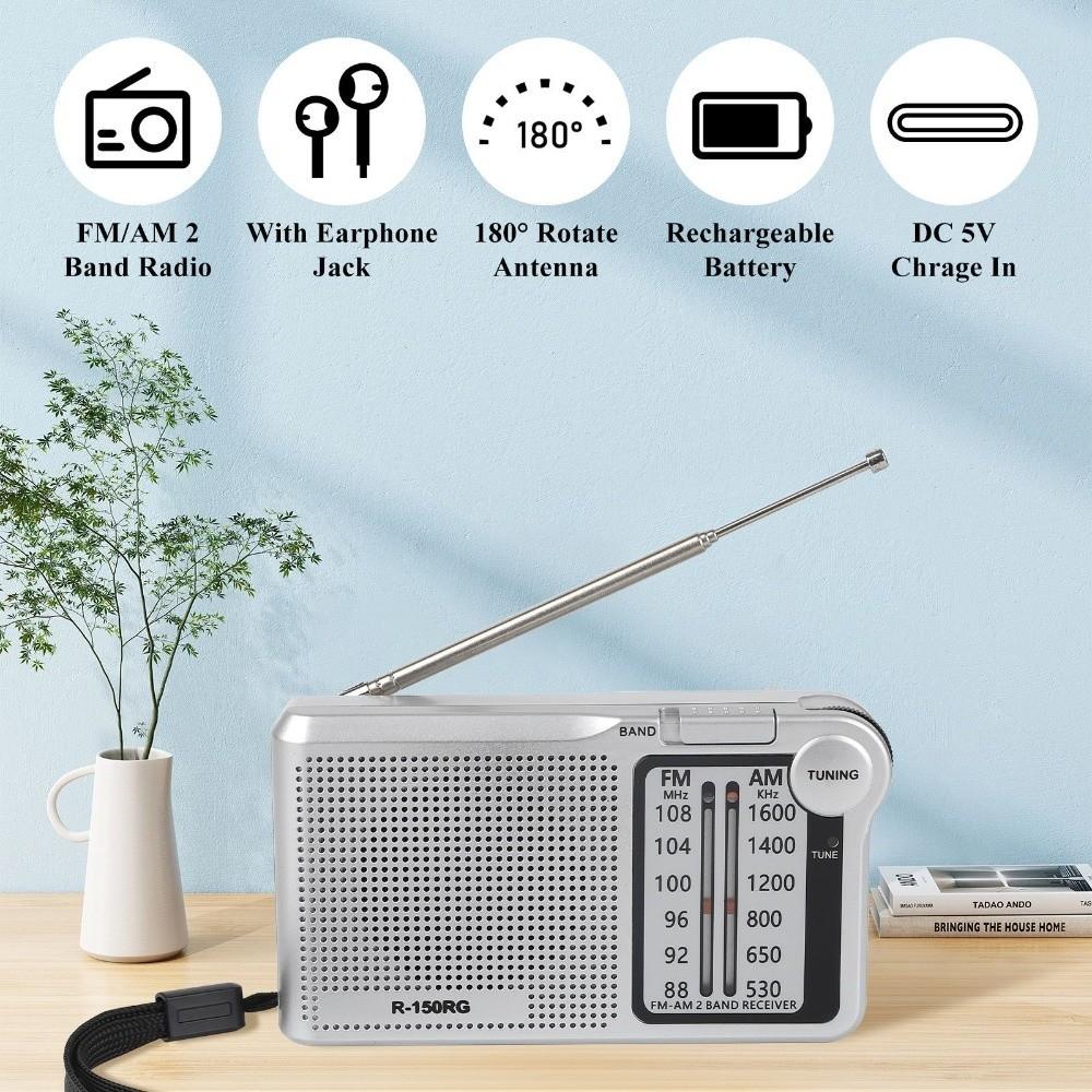 Rechargeable AM/FM Radio 150RG Small Radio Pointer Radio Pocket Radio  Travel