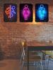 Vintage Colorful Neon Toilet Sign Sexy Woman Plaque Vintage Tin Sign Retro Metal Sign Decorative Plaque Wall Decor