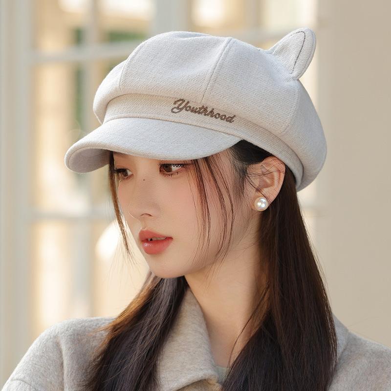 Spring and Autumn Japanese Cat Ear Beret Retro Casual Octopus Hat Windproof Warm Baseball Cap Variety Painter Hat New