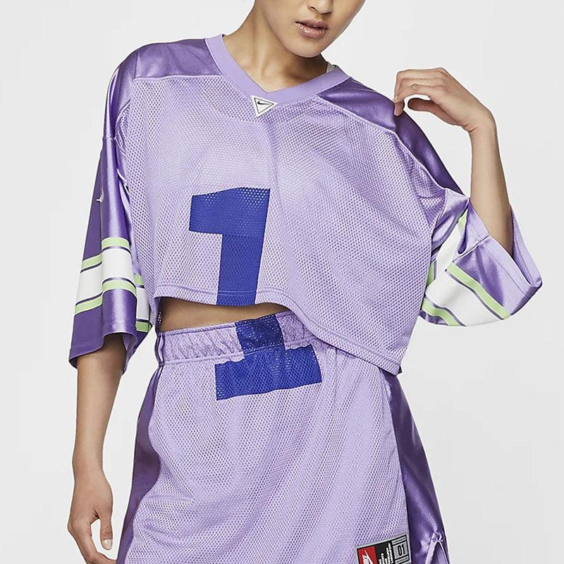 Nike Kollektion V-Ausschnitt Pullover Atmungsaktiv Sport Kurzarm Cropped Top Damen Oberteile AR5967-567