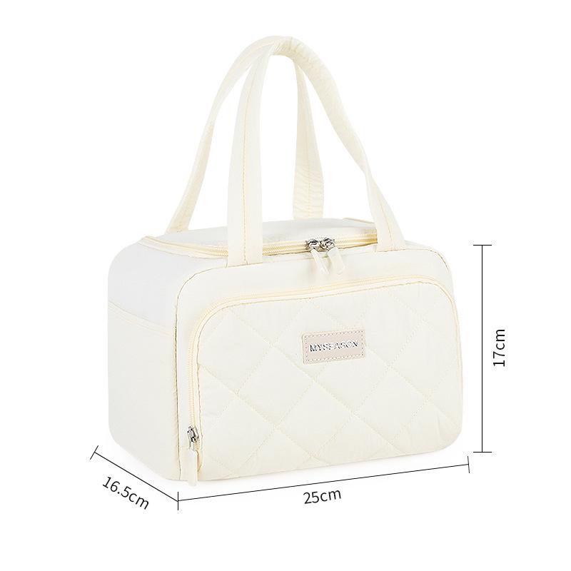 Colorblock Large Capacity Insulated Crossbody Lunch Bag with Thick Aluminum Foil