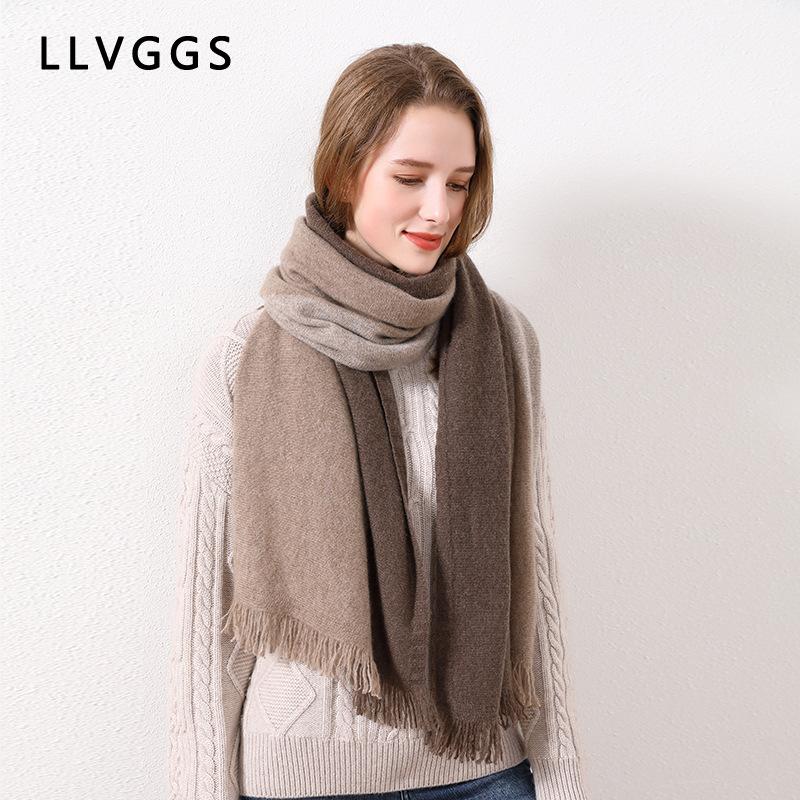 

Color matching cashmere scarf women s new high-end sense versatile warm enlarged cashmere shawl with tassel 180cm
