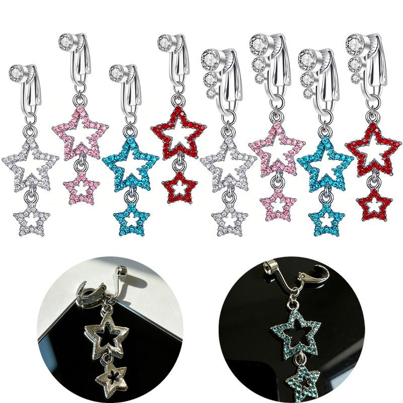 Fashion Butterfly Pentagram Non Perforated Navel Clip On Umbilical Navel Fake Pircing Zircon Cartilage Clip On Body Jewelry