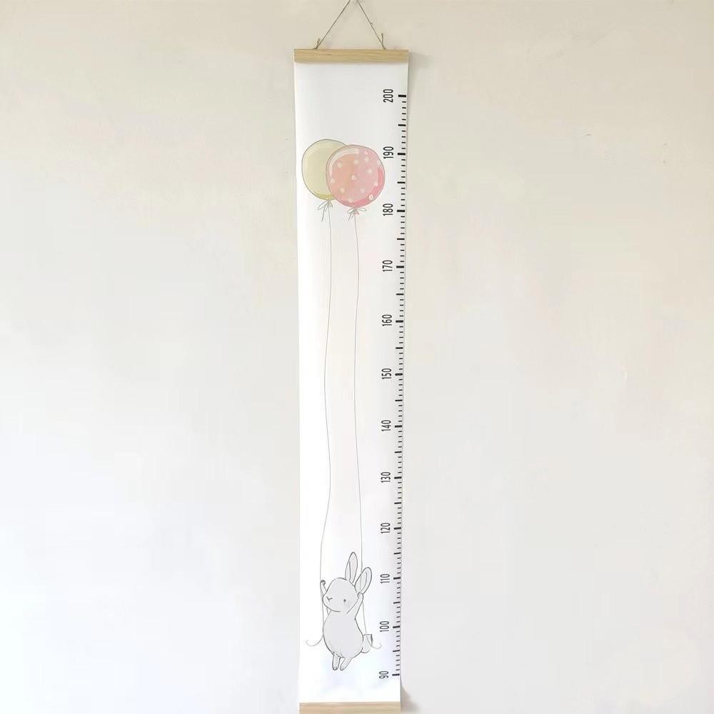 2M Höhe Kinderwachstumstabelle Wandbehang Cartoonmuster Größentabelle Wachstumslineal Abnehmbares Höhenmesslineal