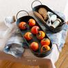 Ellipse Iron Plate Retro and Vintage Iron Tray Bread Dessert Delicious Food Photography Props Metal Storage Tray Serving Plate