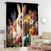 2pcs, 2D FLAT PRINTING Curtains (Without Rod) BunnySpringJoy Modern Pattern Curtains Versatile Fabric Curtains Outdoor