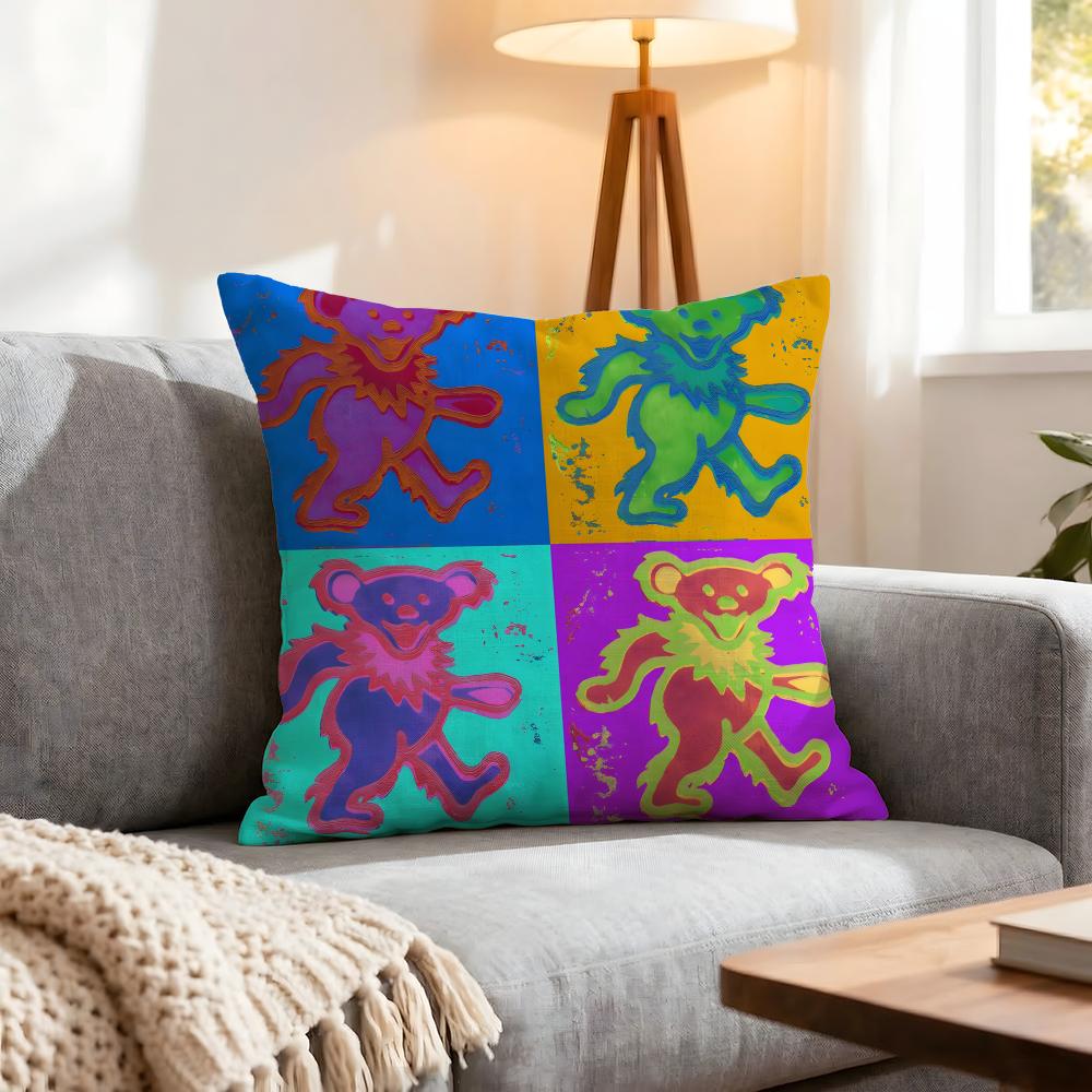 Band Grateful Dead Cushion Cover 1Pcs Decorative Covers Soft Cushion Case For Sofa Couch Decor 40X40 45X45 Pillowcases