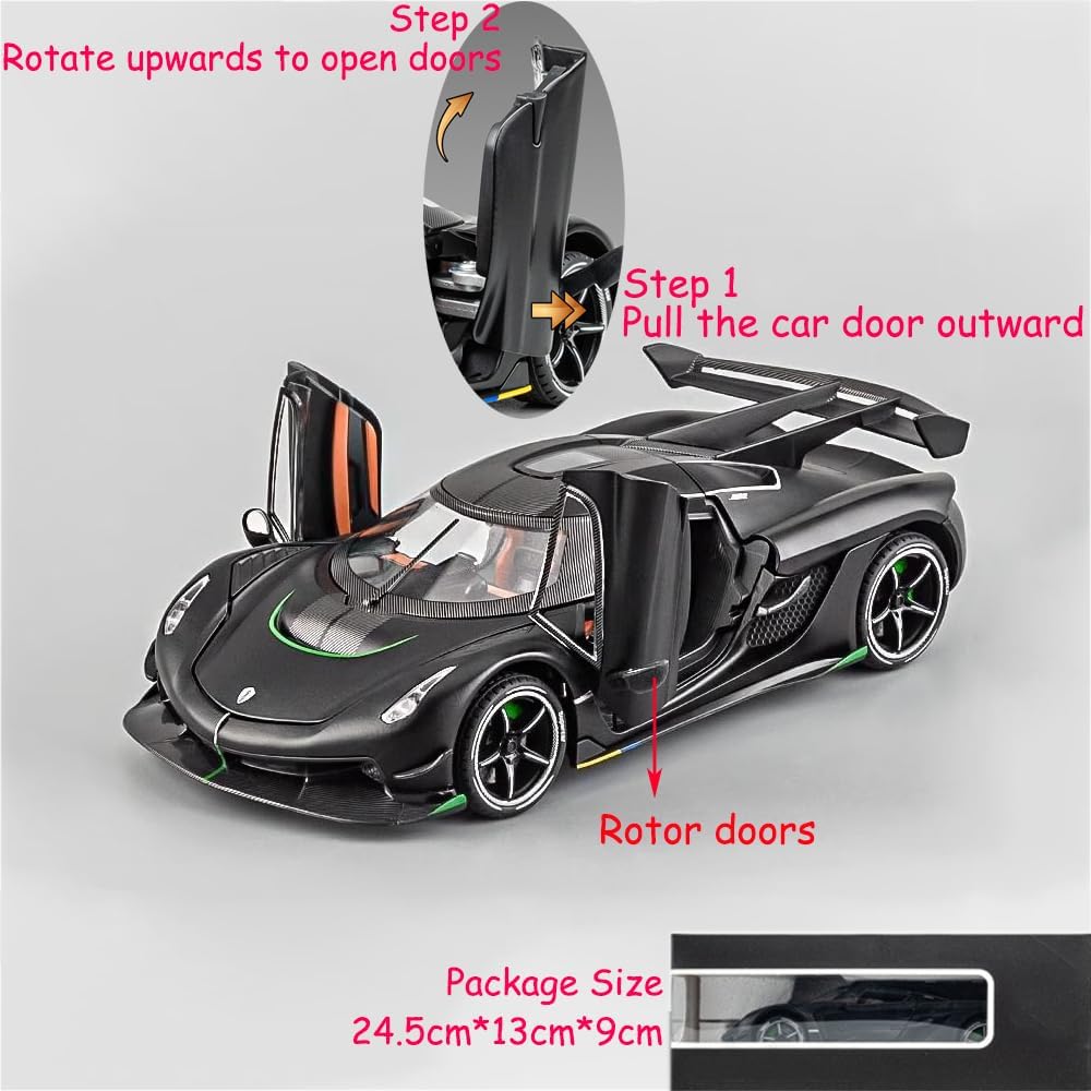 1/24 Lamborghini Koenigsegg JeskoModel Autíčka Zliatinové Zberateľské Odliate Vozidlá so Zvukom a Svetlom