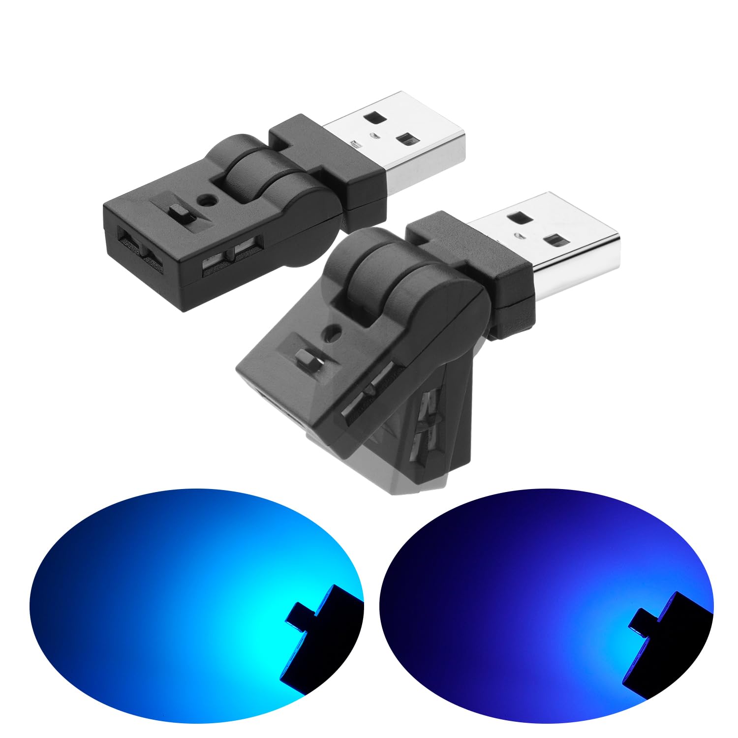 

GIMUYA Swing USB LED Car 8 Auto Memory Ambient RGB USB Mini Compact and Easy 1 Piece Light, Type-A, Colors, 180° Swivel, On, Dimmable, Function, синий