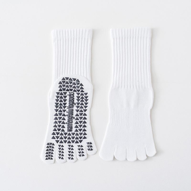 Women's Anti-Slip Yoga Toe Socks, Mid-Calf To Over-the-Knee Pilates and Fitness Socks