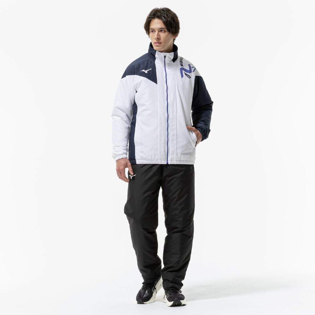 Mizuno Breath Thermo Training Size S N-XT Jacket, Heat-Generating Material, Water-Repellent, 32JEC750, Unisex, White,