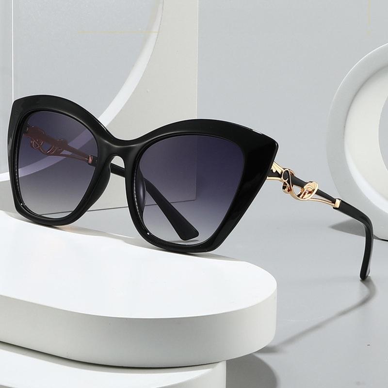 Newest Elegant Women Cat Eye Sunglasses UV400 Luxury Oversized Designer Sun Shades Special Temple
