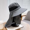 Outdoor Hat Scarf Breathable Neck Protective Wide Brim Unisex Anti-slip Full Protection Windproof Fixed Strap Fishing Camping Cycling Fisherman