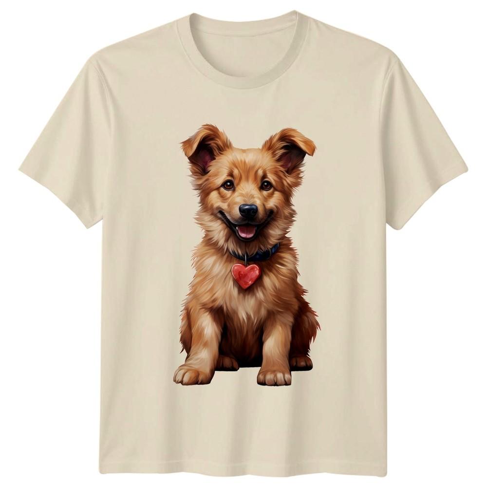 Happy Dog Puppy Animals Unisexs TShirt Unisexs Tee Heart Graphic Unisex Top