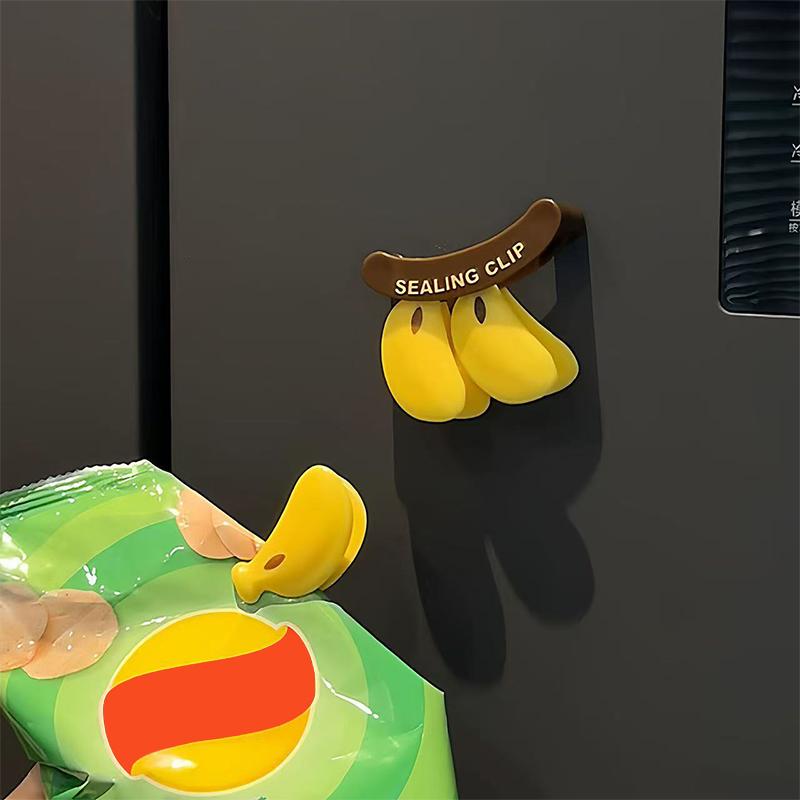 Kunststoff Bananen Magnetverschluss Feuchtigkeitsdicht Handpresse Frischhalteclip Multifunktionaler Haushalts-Lebensmittelbeutelclip